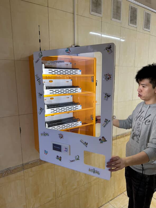 Inside view of vending machine